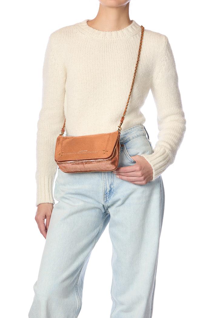 Jerome Dreyfuss Sac Bobi S Chèvre Lamé Rose Gold