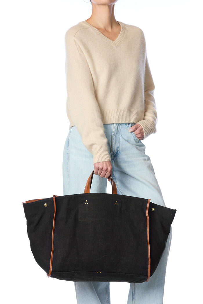 Jerome Dreyfuss Sac Léon L Toile Lin Noir