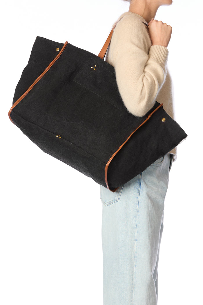 Jerome Dreyfuss Sac Léon L Toile Lin Noir