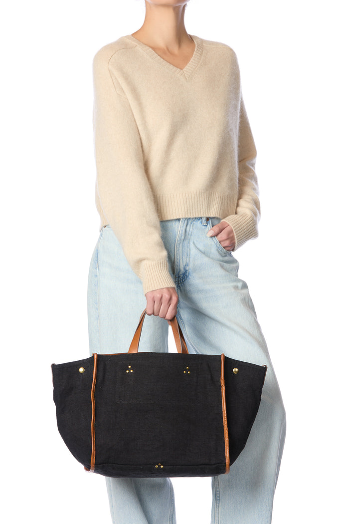 Jerome Dreyfuss Sac Léon M Toile Lin Noir