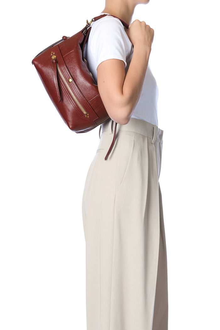 Jerome Dreyfuss Sac Lucky Hobo Buffle Acajou