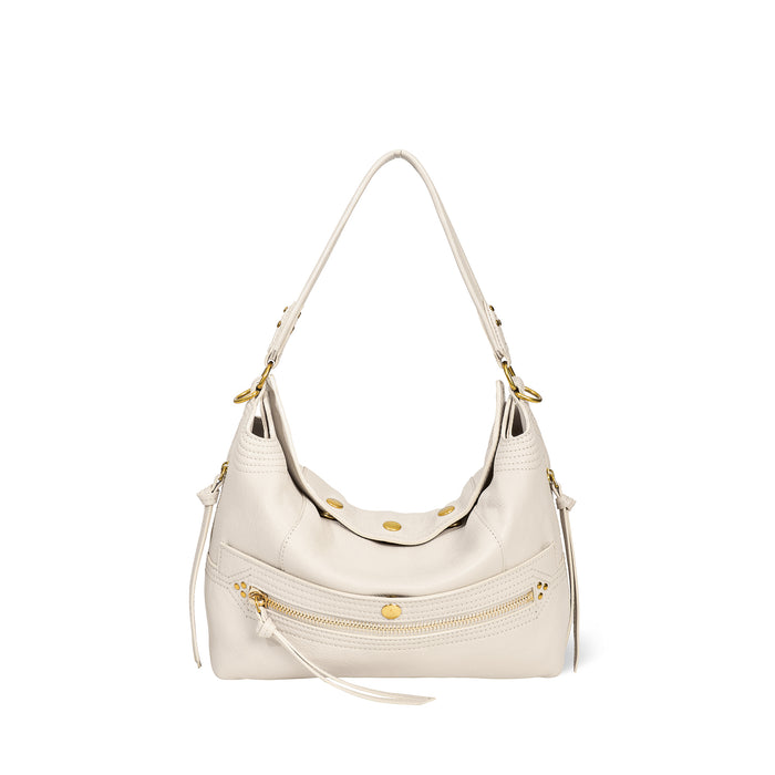 jerome dreyfuss Sac Lucky Hobo Chèvre Ecru grainé