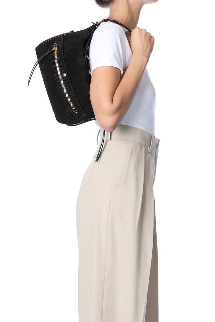Jerome Dreyfuss Sac Lucky Hobo Croûte Velours Noir