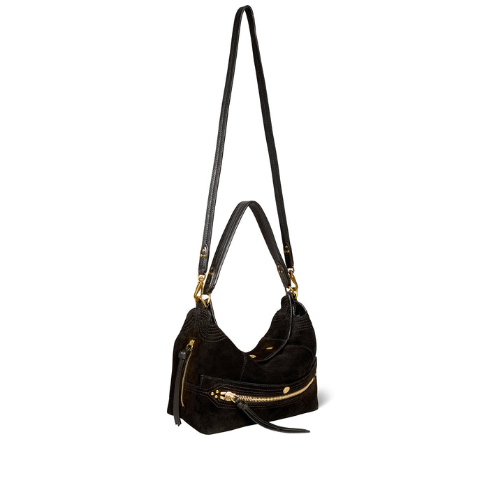 Jerome Dreyfuss Sac Lucky Hobo Croûte Velours Noir
