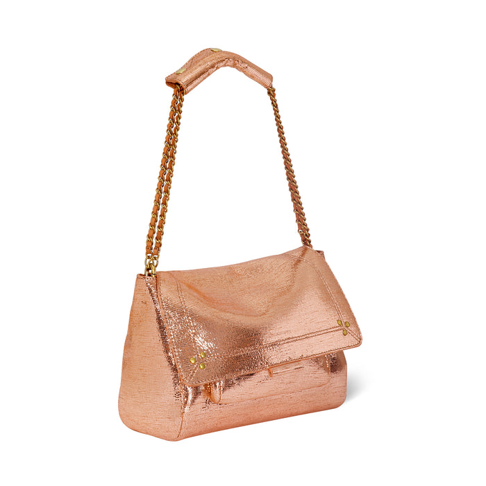 Jerome Dreyfuss Sac Lulu M Chèvre Lamé Rose Gold