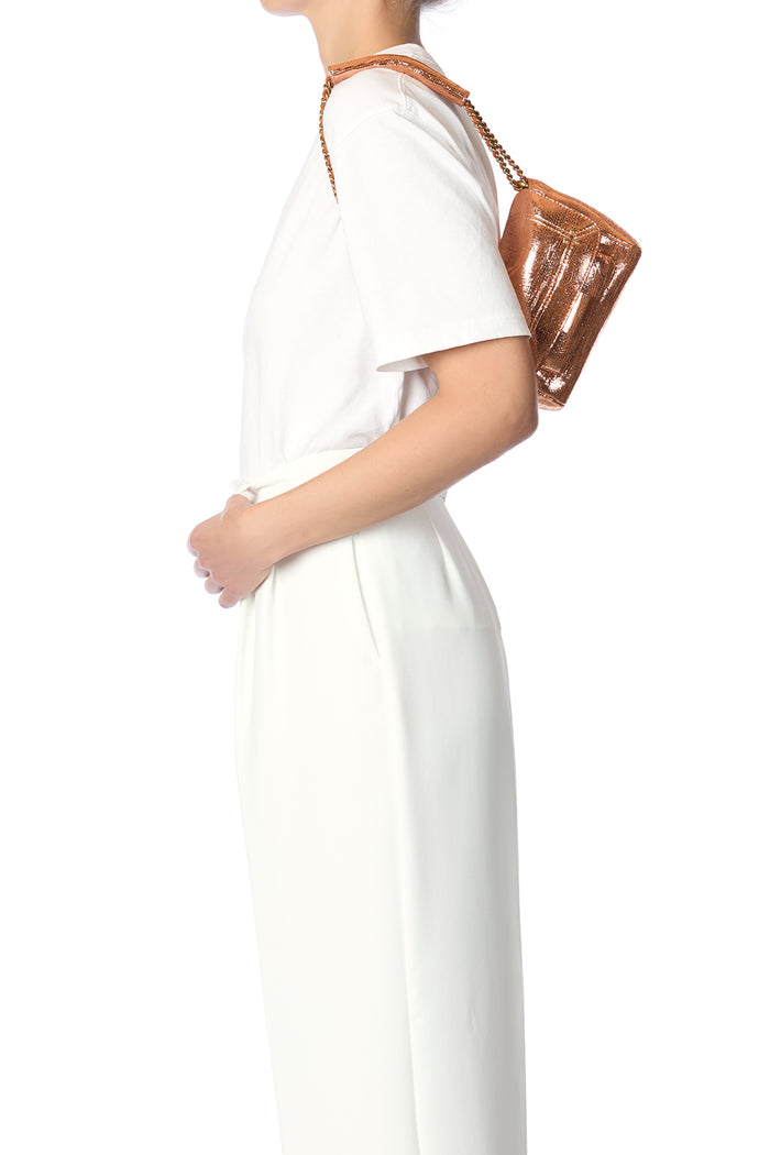 Jerome Dreyfuss Sac Lulu S Chèvre Lamé Rose Gold