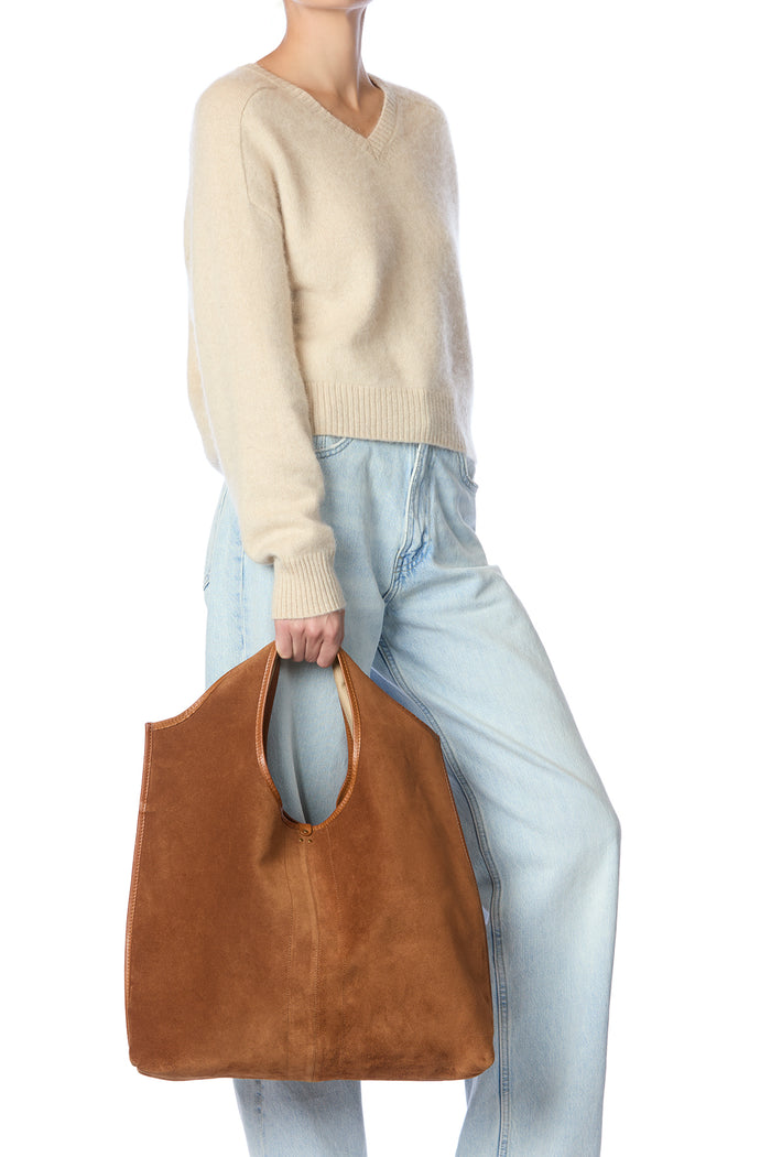 Jerome Dreyfuss Sac Paco Croûte Velours Caramel