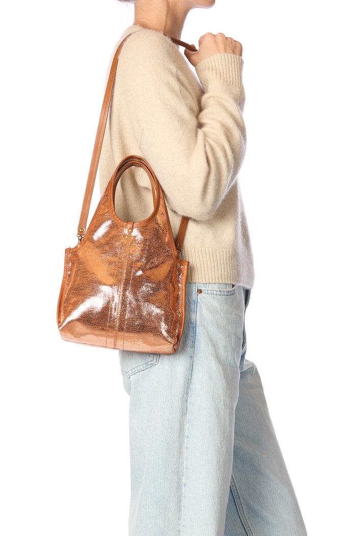 Jerome Dreyfuss Sac Paco S Chèvre Lamé Rose Gold