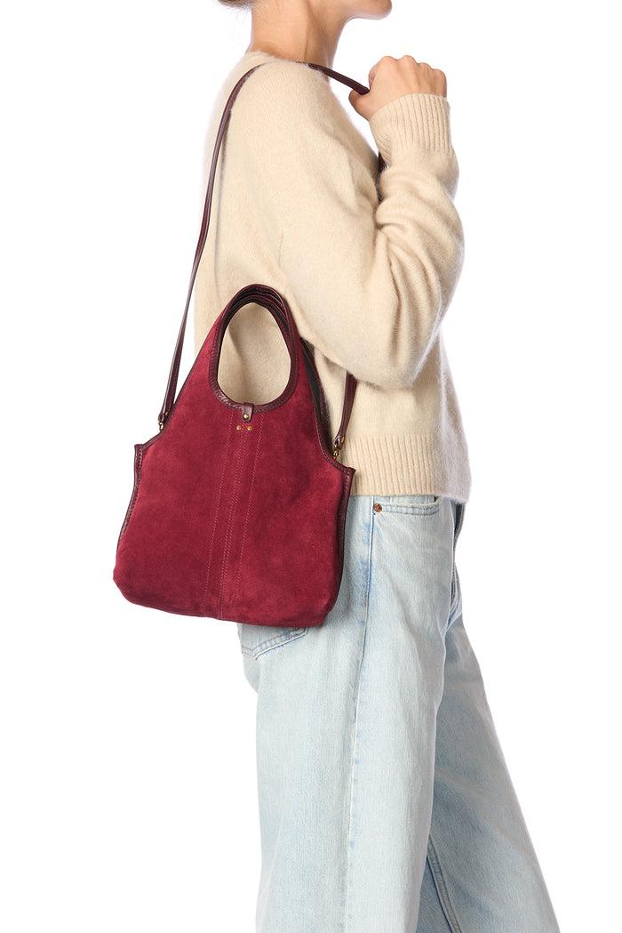 Jerome Dreyfuss Sac Paco S Croûte Velours Burgundy