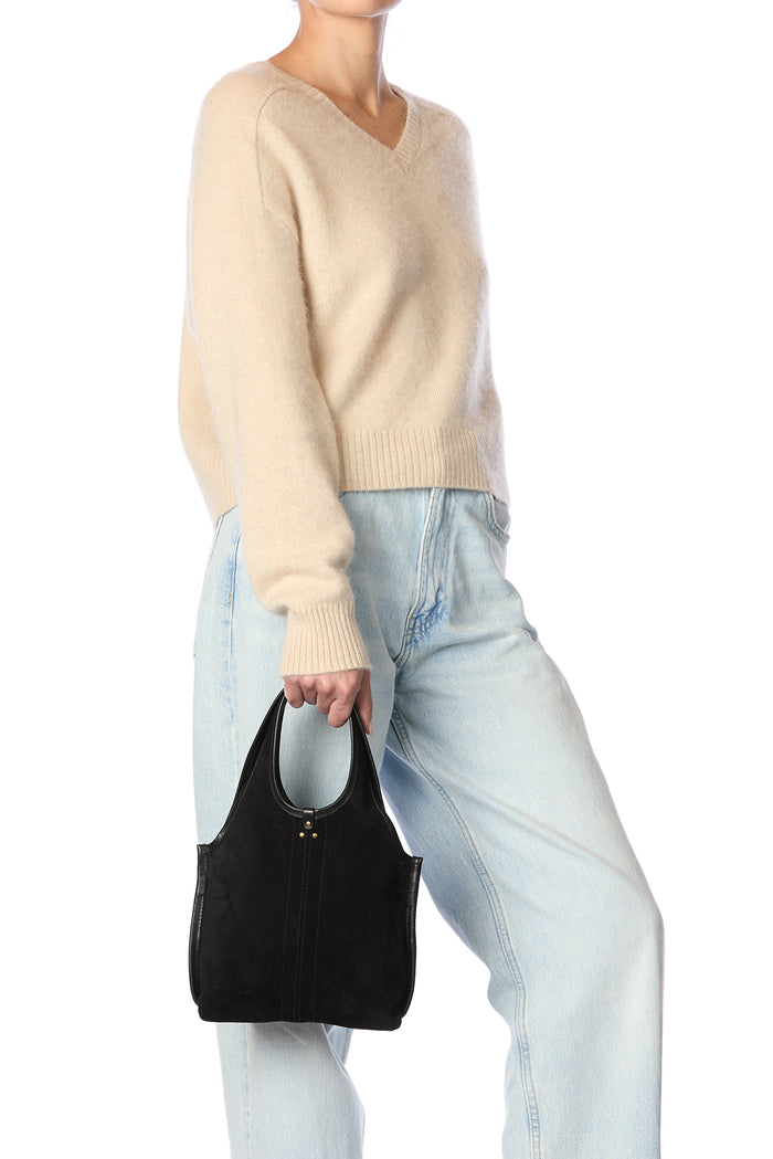 Jerome Dreyfuss Sac Paco S Croûte Velours Noir