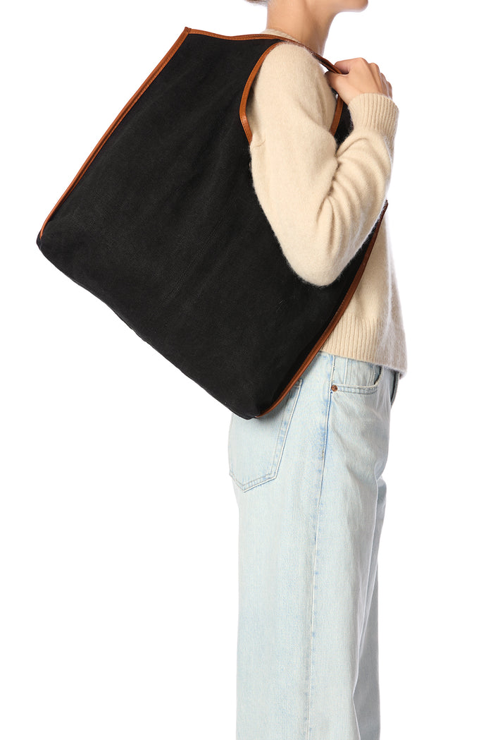 Jerome Dreyfuss Sac Paco Toile Lin Noir
