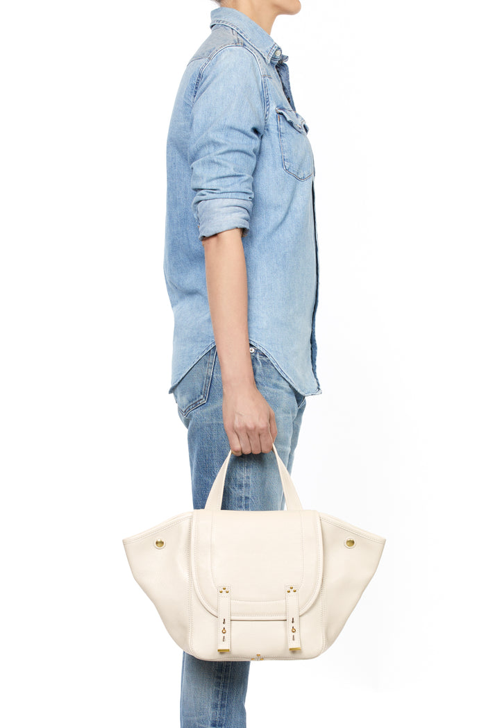 Jerome Dreyfuss Stan Panier M Chèvre Ecru Grainé