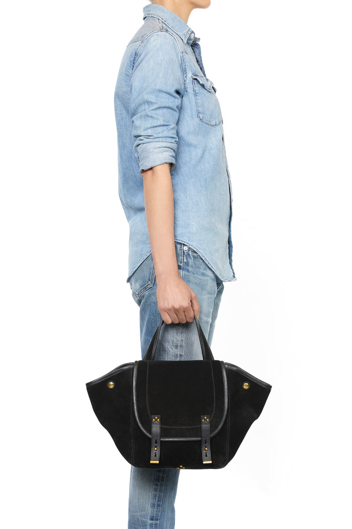 Jerome Dreyfuss Stan Panier M Croute Velours Noir