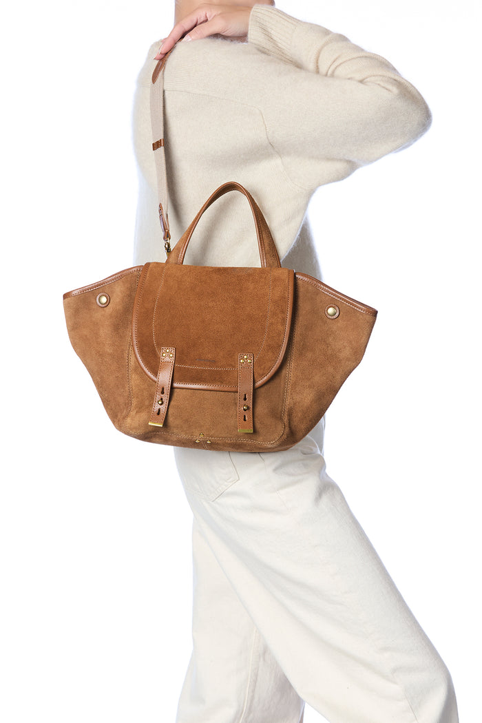 Jerome Dreyfuss Stan Panier M Croute Velours Tabac