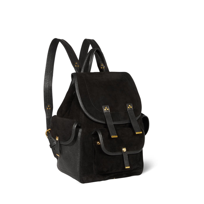 Jerome Dreyfuss Stan Sac à Dos Croûte Velours Noir