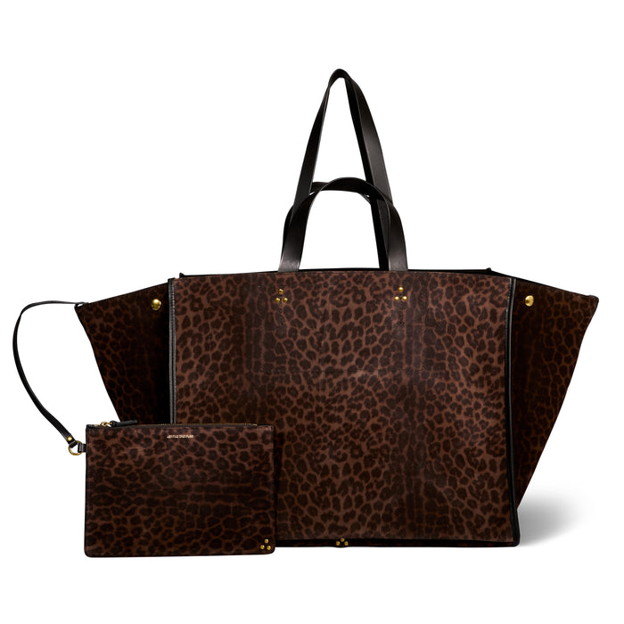 jerome dreyfuss Léon L Croûte Velours Imprimé Léopard Naturel