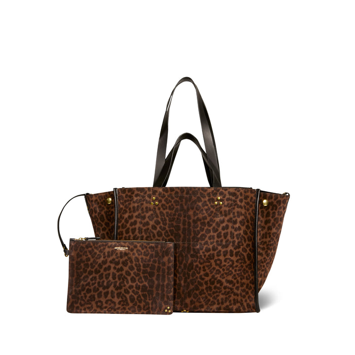 jerome dreyfuss Léon M Croûte Velours Imprimé Léopard Naturel