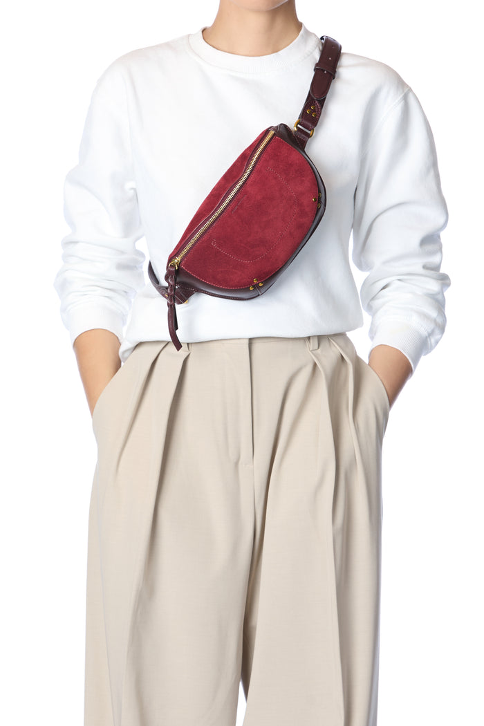 Jerome Dreyfuss Lino Banane Croute Velours Burgundy