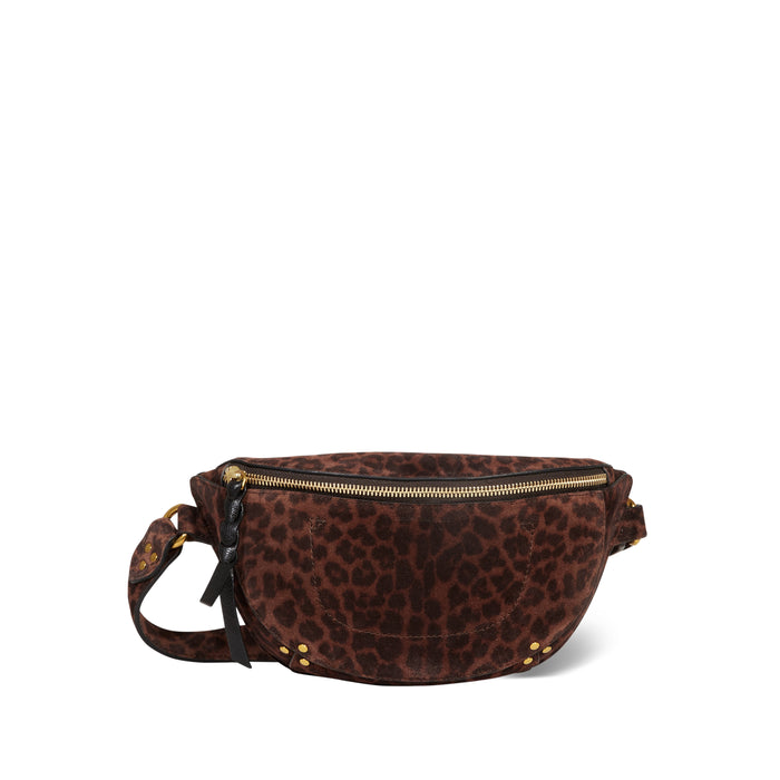 jerome dreyfuss Lino banane Croûte Velours Imprimé Léopard Naturel