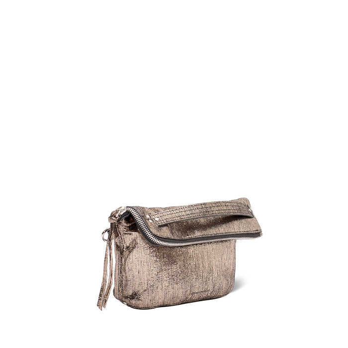 Jerome Dreyfuss Lucky Pochette Chèvre Lamé Champagne