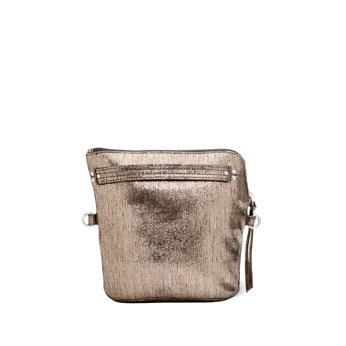 Jerome Dreyfuss Lucky Pochette Chèvre Lamé Champagne