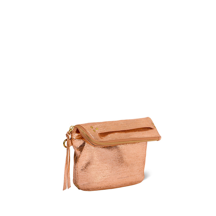 Jerome Dreyfuss Lucky Pochette Chèvre Lamé Rose Gold