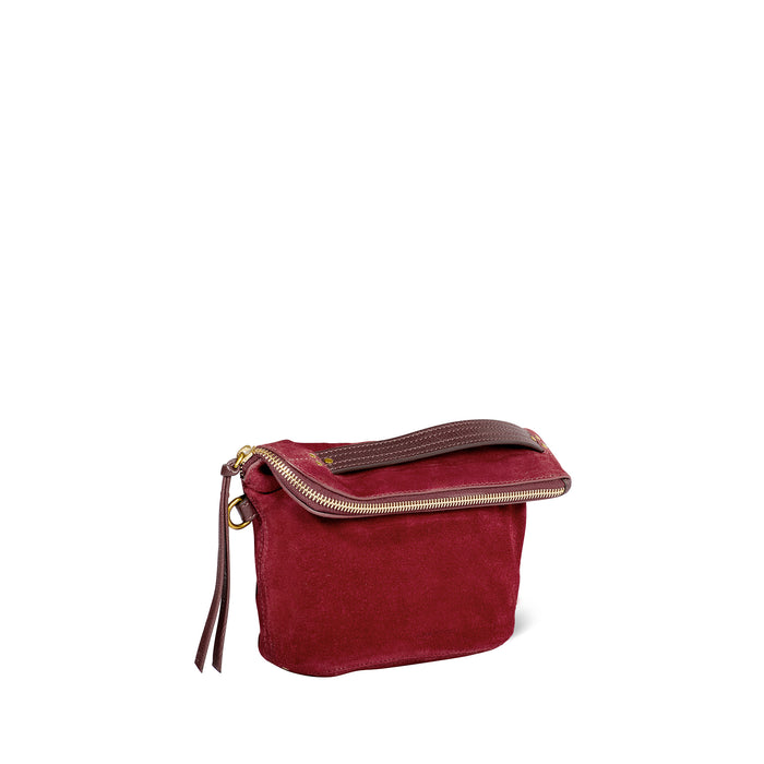 Jerome Dreyfuss Lucky Pochette Croûte Velours Burgundy