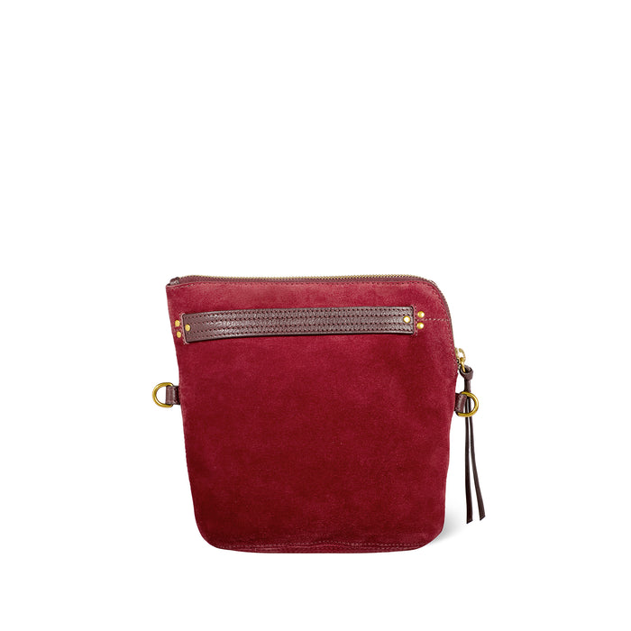 Jerome Dreyfuss Lucky Pochette Croûte Velours Burgundy