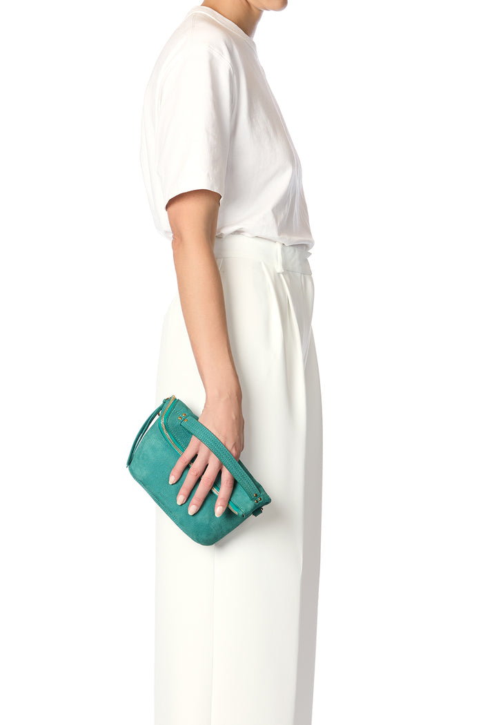 Jerome Dreyfuss Lucky Pochette Taurillon Imprimé Croco Agave