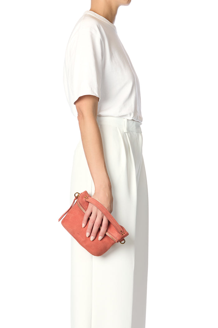 Jerome Dreyfuss Lucky Pochette Taurillon Imprimé Croco Terracotta