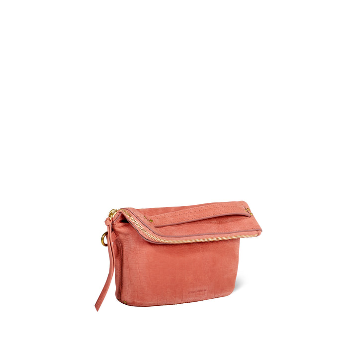 Jerome Dreyfuss Lucky Pochette Taurillon Imprimé Croco Terracotta