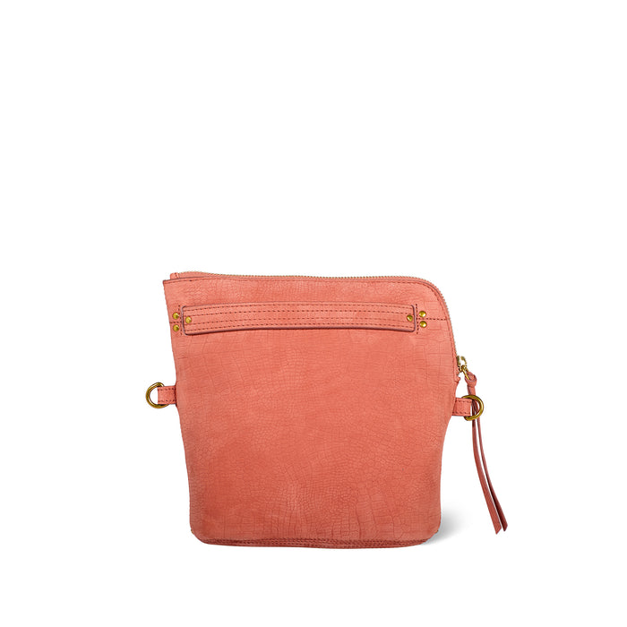 Jerome Dreyfuss Lucky Pochette Taurillon Imprimé Croco Terracotta