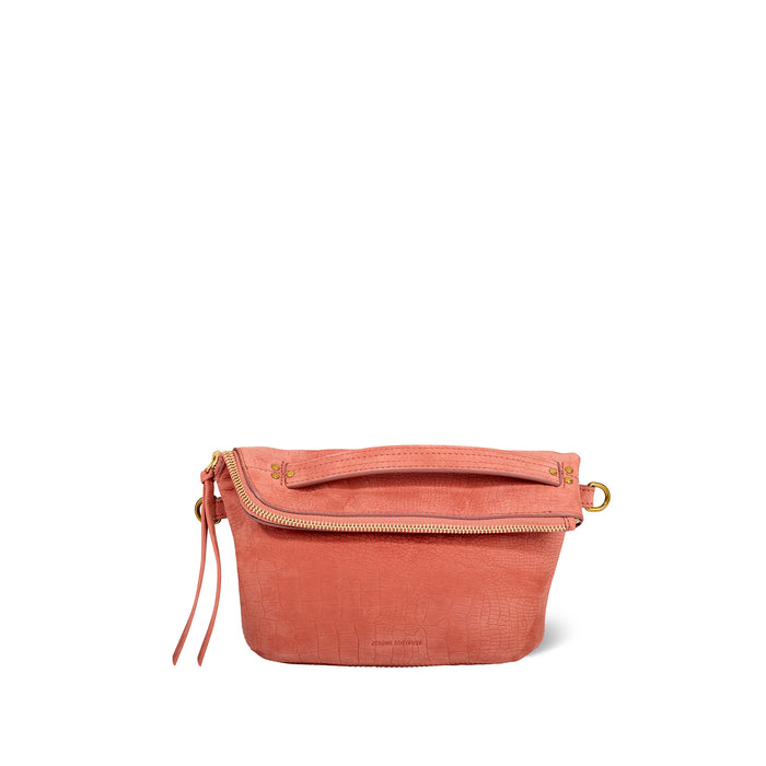 jerome dreyfuss Lucky pochette Taurillon Imprimé Croco Terracotta