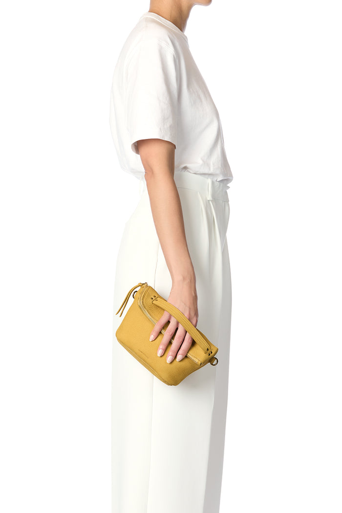 Jerome Dreyfuss Lucky Pochette Vachette Nubuck Mimosa