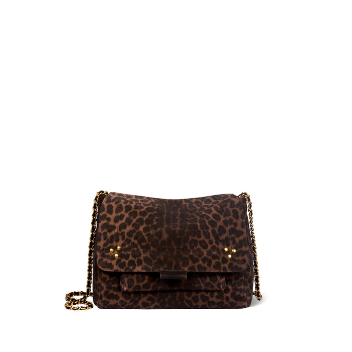 jerome dreyfuss Lulu M Croûte Velours Imprimé Léopard Naturel