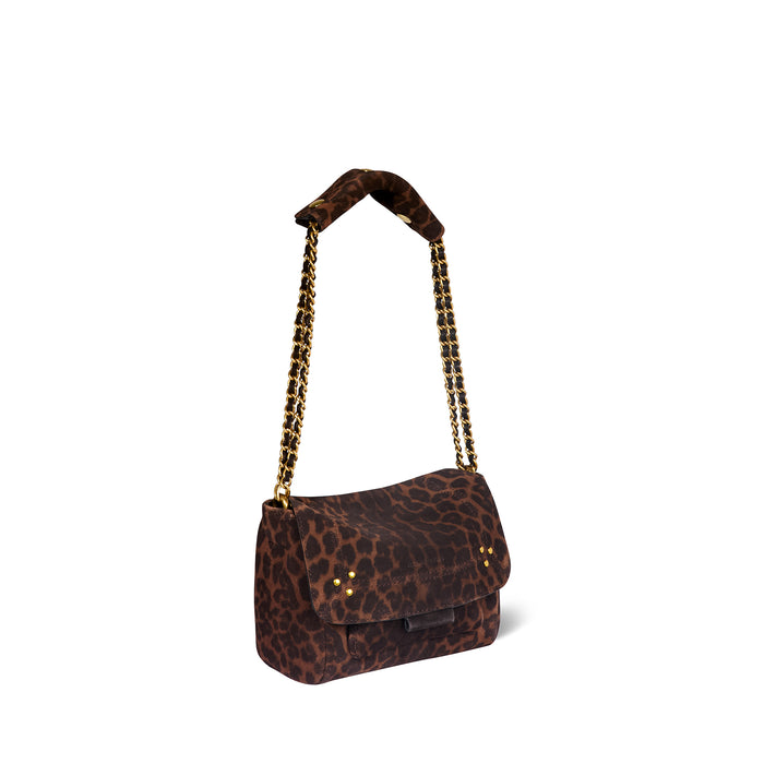Jerome Dreyfuss Lulu S Croûte Velours Imprimé Léopard Naturel