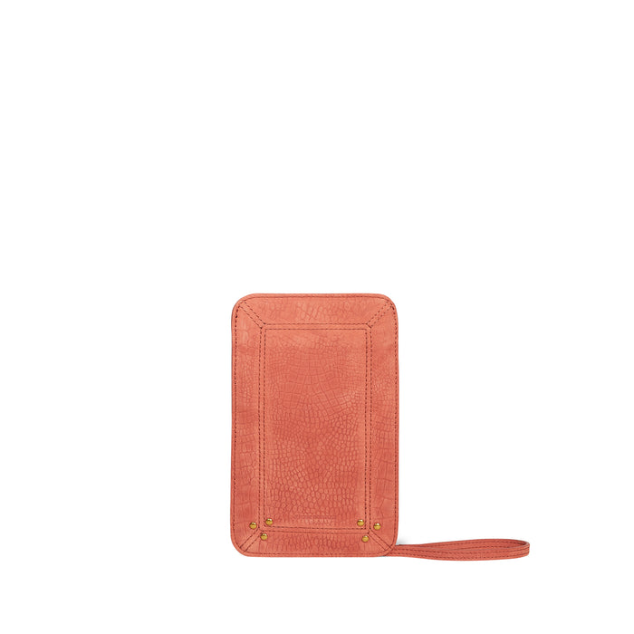 jerome dreyfuss Porte Mobile Taurillon Imprimé Croco Terracotta