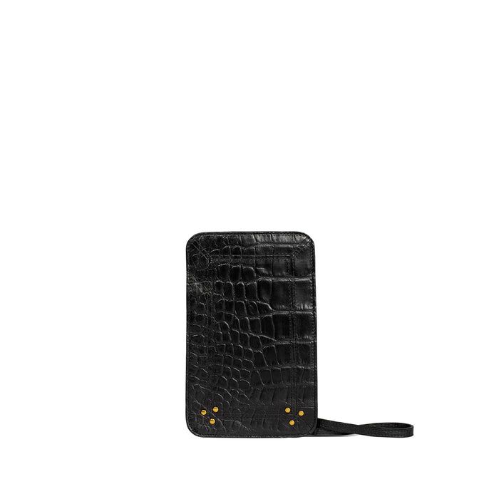 jerome dreyfuss Porte Mobile Vachette Imprimé Croco noir