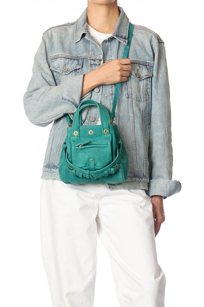 Jerome Dreyfuss Sac Billy Nano Taurillon Imprimé Croco Agave