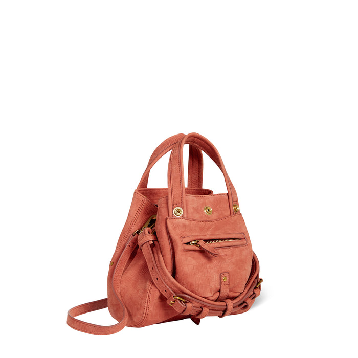Jerome Dreyfuss Sac Billy Nano Taurillon Imprimé Croco Terracotta