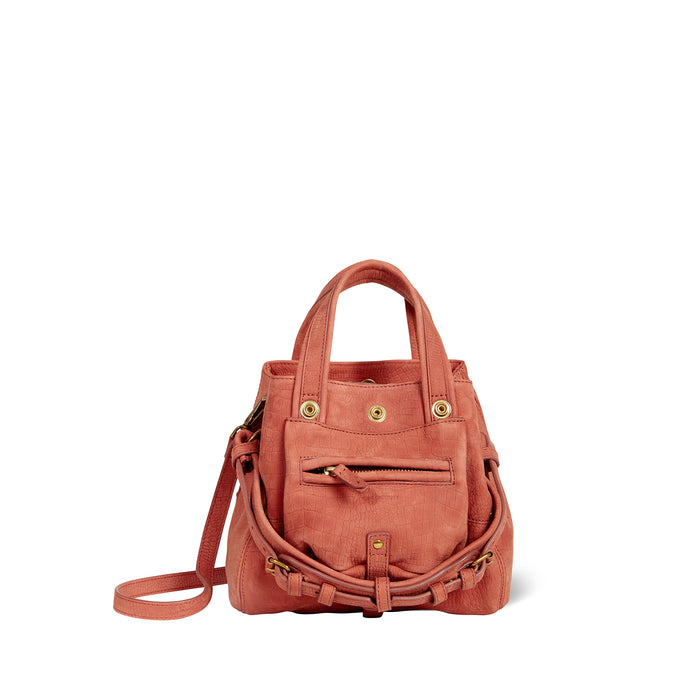 jerome dreyfuss Sac Billy Nano Taurillon Imprimé Croco Terracotta
