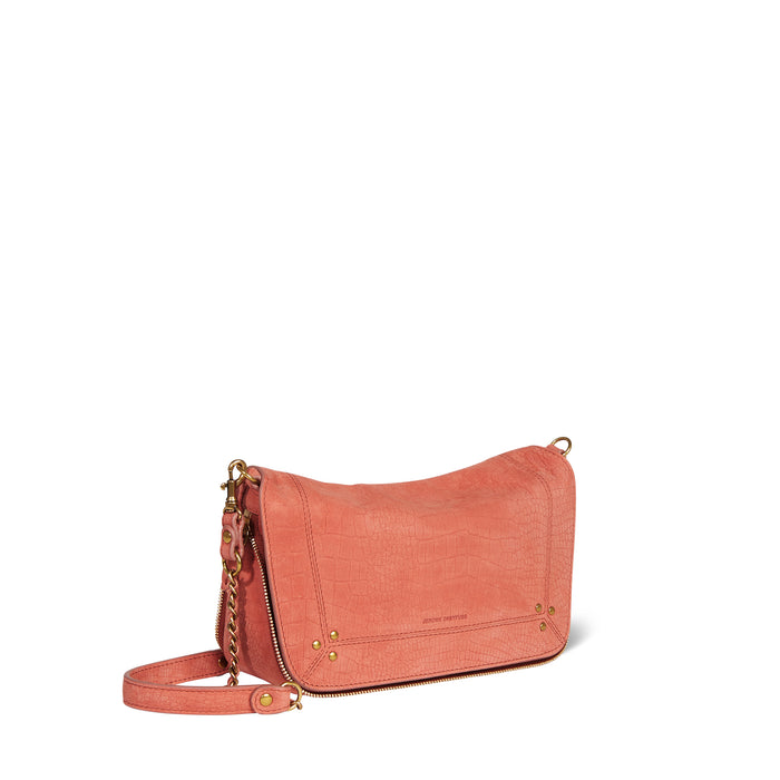 Jerome Dreyfuss Sac Bobi S Taurillon Imprimé Croco Terracotta