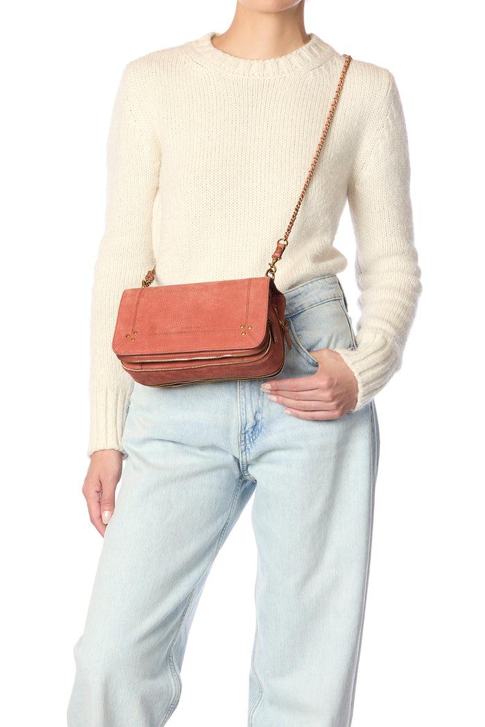 Jerome Dreyfuss Sac Bobi Taurillon Imprimé Croco Terracotta