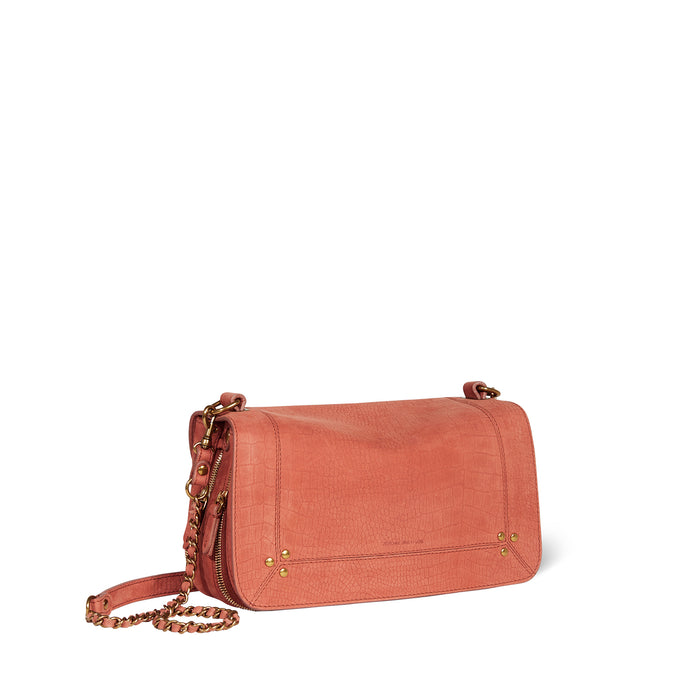 Jerome Dreyfuss Sac Bobi Taurillon Imprimé Croco Terracotta