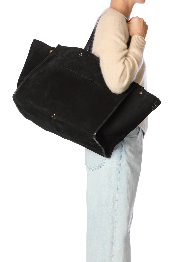 Jerome Dreyfuss Sac Cabas Léon L Croûte Velours Noir