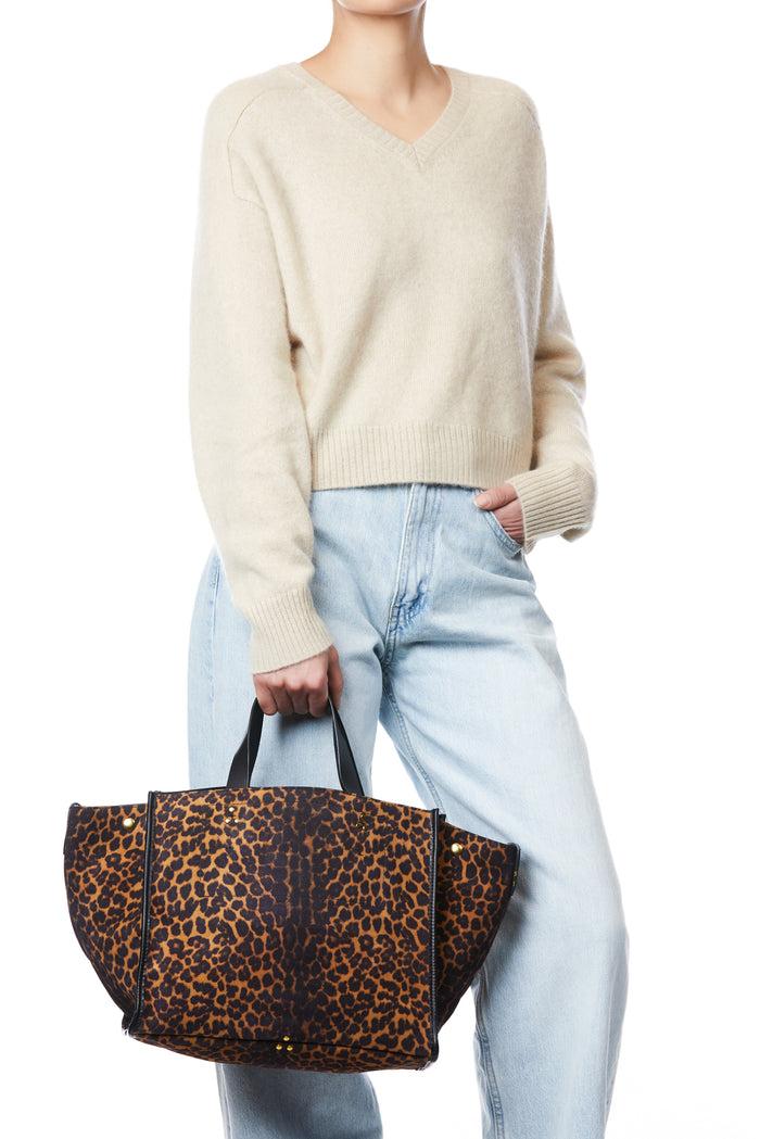 Jerome Dreyfuss Sac Cabas Léon M Croûte Velours Léo Chamois