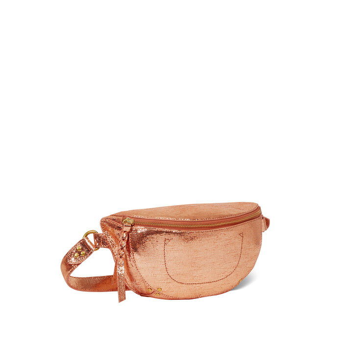 Jerome Dreyfuss Sac Lino Banane Chèvre Lamé Rose Gold