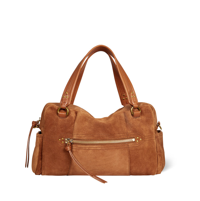 jerome dreyfuss Sac Lucky Bowling Croûte Velours Caramel