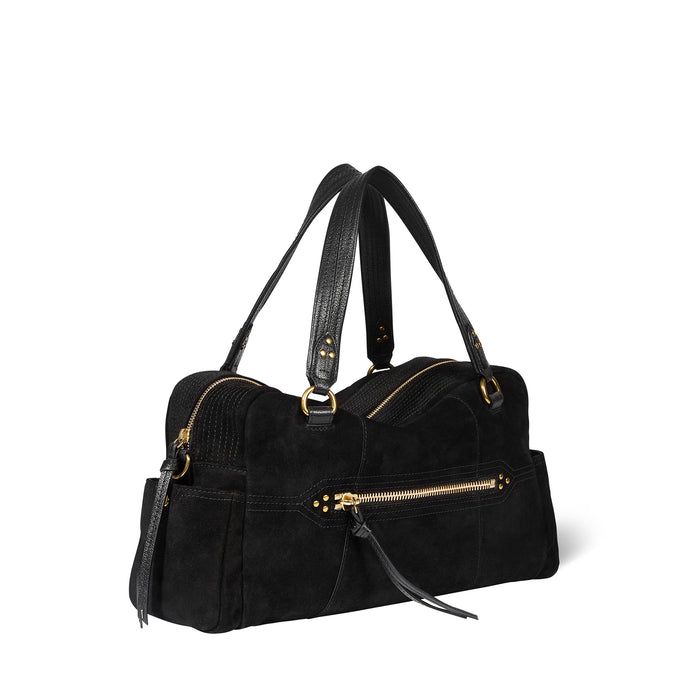 Jerome Dreyfuss Sac Lucky Bowling Croûte Velours Noir