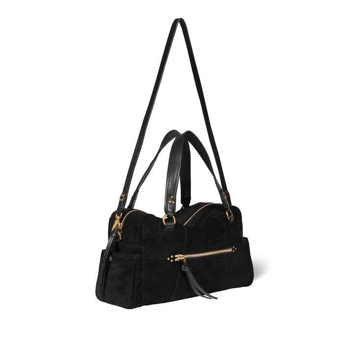 Jerome Dreyfuss Sac Lucky Bowling Croûte Velours Noir